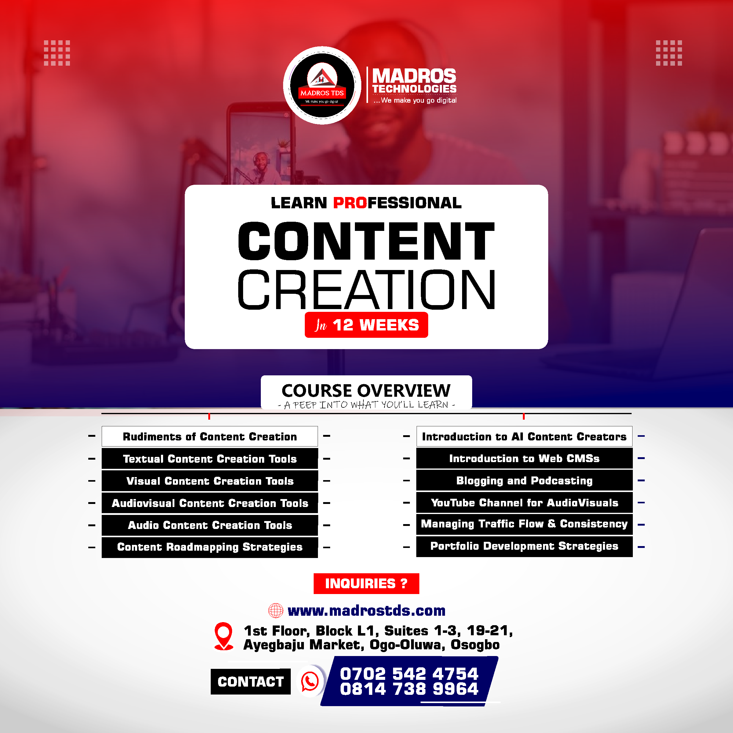 Content Creation Professional Tech Skill in Osogbo